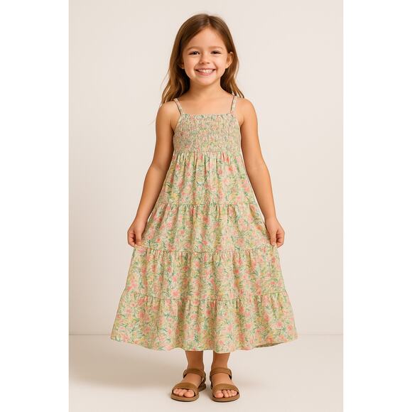 Floral Tiered Maxi Dress Multicolor OshKosh B’gosh Girls Size 6X - Picture 1 of 5